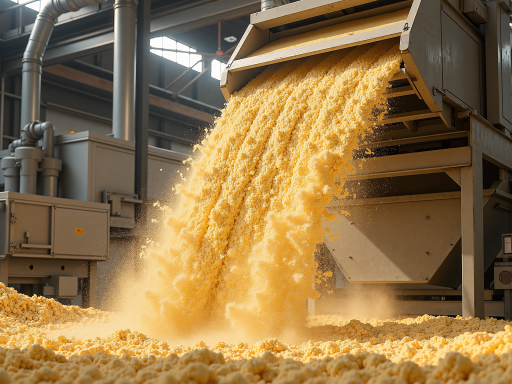 大型脉冲布袋除尘器，设备外观整洁，管道连接规范，金属质感明显